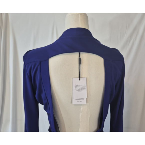 New w/Tags REISS Bailey-Jersey Cobalt Blue Plunge Neck Maxi Dress US 6 RT $475 - Picture 12 of 14